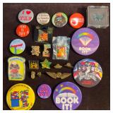 Various Lapel Pins and Buttons Power Rangers Book