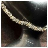 AK Turkey Sterling 925 and 14K Gold Byzantine Chai