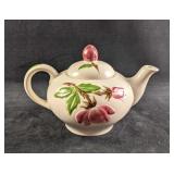 White Teapot with Floral Design Ceramic Teapot