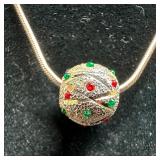 Sterling Silver Blue Red Green Enamel Dotted Small