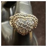 Judith Ripka Heart Pave Cubic Zirconia Sterling 92