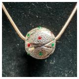 Italy Sterling Silver Blue Red Green Enamel Dotted