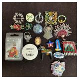 Mixed Design Lot of Brooches and Pins Rhinestone C