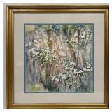Ken Wallin White Blossoms Wildflowers Watercolor F