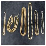 Costume Jewelry Necklaces Faux Pearl Beaded Set of