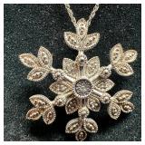 Winter Snowflake 925 Sterling Silver Accent Diamon