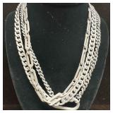 White Colored Chain Melania Clara Assorted Necklac