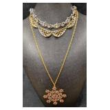 Vintage Coro And Unmarked Silver And Gold Tone Nec