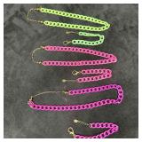 Alexa Rae Green Purple Pink Chunky Chain Bracelet