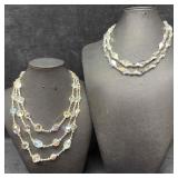 Clear Crystal Art Glass Beaded Flower Clasp Accent