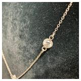 CN 925 Sterling Silver Faux Diamond Necklace N78