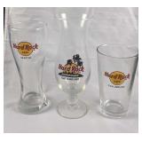 3 Hard Rock Cafe Drinking Glasses