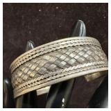 BA 925 Woven Sterling Silver Cuff Bracelet M56