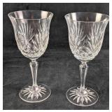 Two  Rogaska Crystal Richmond Cut Water Goblets