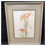 Marka Kroeger Orange Lilly Watercolor Painting Fra