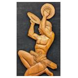 Wooden Wall Art Tribal Man With Cymbals