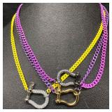 Melania Clara Purple and Yellow Colored Chain Asso