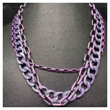 Melania Clara Alexa Rae Purple Metallic Chain Asso
