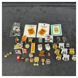 Lot of Mixed Vintage and Modern Lapel Pins Route 6