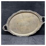 Vintage Wallace Silver Plate Oval Serving Tray Bar