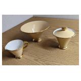 Colorful Porcelain Gold Rimmed Pinch Pot Creamer &