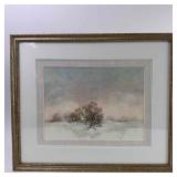 Alferio Maugeri New Snow Tree Scenery Lithograph F