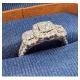 14k White Gold Leo Diamond Ring 1.03 TCW