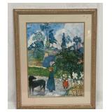 Framed Print Among The Lilies By Paul Gauguin