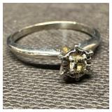 10k White Gold Diamond Solitaire Ring