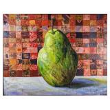 Large Maria Reyes Jones Original Mixed Media Pear