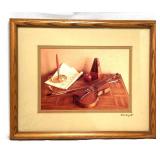 Framed Still Life Photography Making Violin Music
