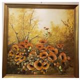 Red Poppies Fall Landscape Oil Painting by Christi