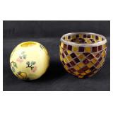 Hand Sculpted Candle And Mosaic Canister
