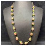 Murano Venetian Art Glass Lamp Work Green Round Be