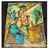 Vintage Original Acrylic On Canvas P Gonzales Work