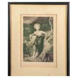 1800s Thomas Lawrence Etching "A Child With A Kid"