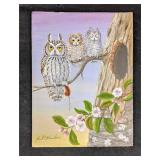 Great Horned Owl and Hatchlings by Karl Karalus