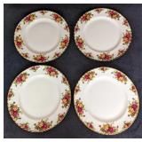 4 Royal Albert Old Country Roses Dinner Plates D