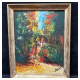 Benoit Signed Original Oil Painting Abstract Fores