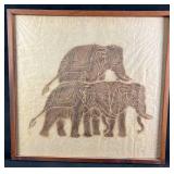 Vintage Elephant Wood Block Stamp Art