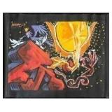 Original Acrylic Paint And Oil Stick On Canvas GO