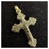 14K Gold Orthodox Cross Jesus Christ Figure Crucif