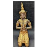 Vintage Bronze Teppanom Kneeling Buddha Figure A