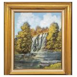 Donald A. Gibbs Oil On Canvas Waterfall (F72)