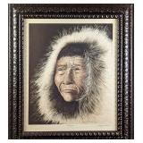 Framed LE J Hemley Earnhardt Elderly Inuit Print