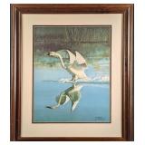 F39 Framed LE Ralph McDonald Whistling Swan Print