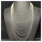 Milor Italy 925 Sterling Silver Graduated Length M