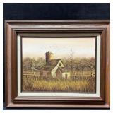 William Newport Original Oil on Canvas Rustic Farm