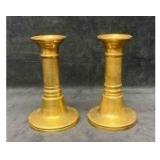 Two Vintage Brass Candlestick Holders