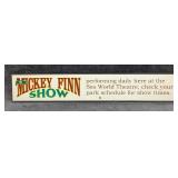Mickey Finn Show Sea World Theme Park Sign Prop